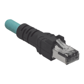 Cable de Conexión IndustrialNet Cat5e, de M12 D-Code Macho a Plug RJ45, Blindado S/FTP, Forro TPO, Color Azul Cerceta, 5 Metros