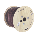 Carrete de 2 km de Fibra Óptica Aérea Mini Figura 8 G.657A1 tipo Drop, Monomodo de 2 Hilos (bifibra), Diseñada para Fusionarse, Color Negro, Span 80, (No Soporta Conectores Mecánicos)