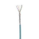 Bobina de Cable Blindado SF/UTP Categoría 6A, Uso Industrial con Resistencia al Aceite y Rayos UV, Multifilar 24/7 (Flexible), Color Azul Cerceta, Bobina de 305m
