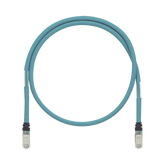Patch Cord Cat6A de Grado Industrial 600V, Blindado SF/UTP, Calibre 26 AWG, Color Aqua, 60 cm.