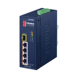 Switch industrial, Temperatura de Operación: -40 a 75ºC, 4 puertos PoE 10/100 + 1 Puerto 100Base-FX