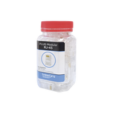 Bote con 100 Piezas de Plug Modular RJ45 Cat5e blindado, chapado de oro a 50 micras para durabilidad extrema