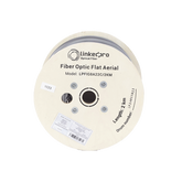 Carrete de 2 km de Fibra Óptica Aérea Mini Figura 8 G.657A2 tipo Drop Plana, Monomodo de 2 Hilos (bifibra), Color Negro, (No Soporta Conectores Mecánicos)