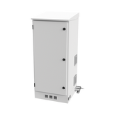 Gabinete de Piso para Exterior con Ventiladores y Termostato con Rack de 19" de 16 U + Espacio para Baterías, Se envía el Gabinete Armado.