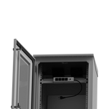 Gabinete de Exterior con Rack de 19" de 24U con Ventiladores y Termostato, Se envía el Gabinete Armado (Montaje a poste o torre se vende por separado).
