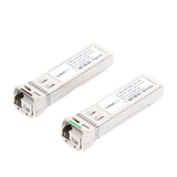 Transceptores Ópticos Industriales Bidireccionales SFP+ (Mini-Gbic) / Monomodo 1270 & 1330 nm / 10 Gbps / 10GBASE / Conector LC/UPC Simplex / DDM / Hasta 3 km / 2 Piezas