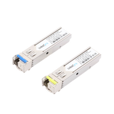 Transceptores Ópticos Industriales Bidireccionales SFP (Mini-Gbic) / Monomodo 1310 & 1550 nm / 1.25 Gbps / 1000BASE-BX / Conector LC/UPC Simplex / DDM / Hasta 5 km / 2 Piezas