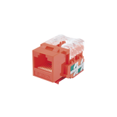 Módulo Jack Keystone Cat6 con terminación 110 (Punchdown) para faceplate - Color Rojo