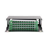 Distribuidor de Fibra Óptica con bandejas deslizables, vacío, 19in, acepta 48 adaptadores "LC Duplex" o "LC Simplex" o 48 "SC" Simplex, 3U