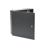 Distribuidor de fibra óptica, vació, 19in, para instalación en pared, "Acepta 48 acopladores SC simplex / 96 LC Duplex"