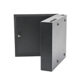 Distribuidor de fibra óptica, vació, 19in, para instalación en pared, "Acepta 48 acopladores SC simplex / 96 LC Duplex"