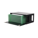 Distribuidor de Fibra Óptica con bandejas deslizables, vacío, 19in, acepta 72 adaptadores "LC Duplex" o "LC Simplex" o 72 "SC" Simplex, 4U