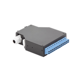 Distribuidor de Fibra Óptica Para Riel Din, 12 acopladores LC/UPC Duplex Monomodo con Charola de Empalme