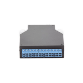 Distribuidor de Fibra Óptica Para Riel Din, 12 acopladores LC/UPC Duplex Monomodo con Charola de Empalme