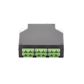 Distribuidor de Fibra Óptica para Riel Din, 6 Acopladores SC/APC Duplex Monomodo con Charola de Empalme