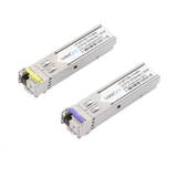 Transceptores Ópticos Bidireccionales SFP (Mini-Gbic) / Monomodo 1490 & 1550 nm / 1.25 Gbps / 1000BASE-BX / Conector LC/UPC Simplex / DDM / Hasta 60 km / 2 Piezas