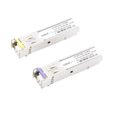 Transceptores Ópticos Bidireccionales SFP (Mini-Gbic) / Monomodo 1490 & 1550 nm / 1.25 Gbps / 1000BASE-BX / Conector LC/UPC Simplex / DDM / Hasta 80 km / 2 Piezas