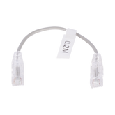 Cable de Parcheo Slim UTP Cat6 - 20 cm Gris Diámetro Reducido (28 AWG)