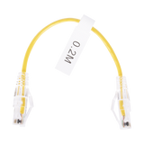 Cable de Parcheo Slim UTP Cat6 - 20 cm Amarillo Diámetro Reducido (28 AWG)