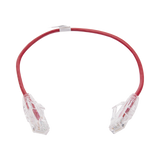 Cable de Parcheo Slim UTP Cat6 - 30 cm Rojo Diámetro Reducido (28 AWG)