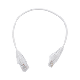 Cable de Parcheo Slim UTP Cat6 - 30 cm Blanco, Diámetro Reducido (28 AWG)
