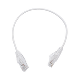 Cable de Parcheo Slim UTP Cat6 - 30 cm Blanco, Diámetro Reducido (28 AWG)
