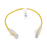 Cable de Parcheo Slim UTP Cat6 - 30 cm Amarillo Diámetro Reducido (28 AWG)
