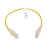 Cable de Parcheo Slim UTP Cat6 - 30 cm Amarillo Diámetro Reducido (28 AWG)