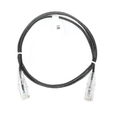 Cable de Parcheo Slim UTP Cat6 - 1 metro, Negro, Diámetro Reducido (28 AWG)