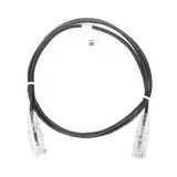 Cable de Parcheo Slim UTP Cat6 - 1 metro, Negro, Diámetro Reducido (28 AWG)