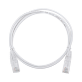 Cable de Parcheo Slim UTP Cat6 - 1 metro, Blanco, Diámetro Reducido (28 AWG)