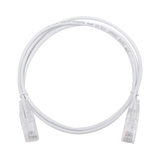 Cable de Parcheo Slim UTP Cat6 - 1 metro, Blanco, Diámetro Reducido (28 AWG)