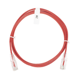 Cable de Parcheo Slim UTP Cat6 - 2 m Rojo Diámetro Reducido (28 AWG)