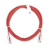 Cable de Parcheo Slim UTP Cat6 - 3 m Rojo Diámetro Reducido (28 AWG)