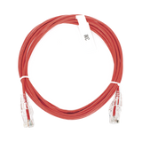 Cable de Parcheo Slim UTP Cat6 - 3 m Rojo Diámetro Reducido (28 AWG)