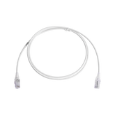 Patch Cord MC6 Modular Cat6 UTP, CM/LS0H, 5ft, Color Blanco, Diámetro Reducido (28AWG), Versión Bulk (Sin Empaque Individual)