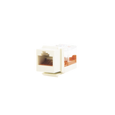 Conector Jack Estilo Leadframe, Tipo Keystone, Categoría 5e, de 8 posiciones y 8 cables, Color Blanco mate