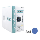 Bobina de Cable UTP 305 m. de Cobre, NetKey, Azul, Categoría 6 (24 AWG), 1000Mbps, Riser (CMR), de 4 pares