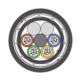 Kilómetro de Fibra Óptica Aérea (ADSS) G.652D Armada Anti roedor, Dieléctrica, Monomodo 48 Hilos, Span 200