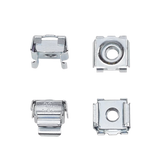 Kit de 20 Tuercas Enjauladas #10-32, Para Uso en Gabinetes o Racks con Rieles con Orificios Cuadrado, de Acero, Color Plateado