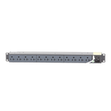 PDU Básico para Distribución de Energía, Enchufe de Entrada NEMA 5-15P, Con 12 Contactos NEMA 5-20R, Instalación Horizontal de 19in, 1UR, 15 Amp, 120 Vca