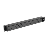 PDU Básico para Distribución de Energía, Enchufe de Entrada NEMA 5-20P, Con 12 Contactos NEMA 5-20R, Instalación Horizontal de 19in, 1UR, 20 Amp, 120 Vca