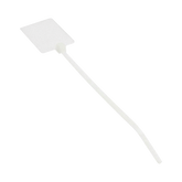 Cincho de Identificación Tipo Bandera, 130 mm largo x 2.5mm ancho, Área de Marcado de 19.1 x 26.4 mm, Nylon 6.6, Color Natural, Bolsa de 100pz