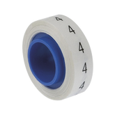 Rollo de Etiquetas Marcadoras, Pre-Impresos con el Número 4, de 2.4 metros, Color Blanco