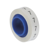 Rollo de Etiquetas Marcadoras, Pre-Impresos con el Número 7, de 2.4 metros, Color Blanco