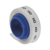 Rollo de Etiquetas Marcadoras, Pre-Impresos con el Número 8, de 2.4 metros, Color Blanco