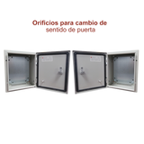 Gabinete de Acero IP66 / 400x400x200 mm / IK10 / Placa Trasera Galvanizada / Cierre con Llave / 15.7x15.7x7.9 in