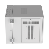 Gabinete PanZone de Montaje en Pared, de 19in, Puerta con Ventana de Seguridad, 12 UR, 762mm de Profundidad, Color Blanco