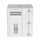 Gabinete PanZone de Montaje en Pared, de 19in, Puerta con Ventana de Seguridad, 18 UR, 762mm de Profundidad, Color Blanco