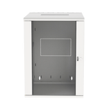 Gabinete PanZone de Montaje en Pared, de 19in, Puerta con Ventana de Seguridad, 18 UR, 762mm de Profundidad, Color Blanco